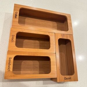 Bamboo Food Storage Bag Organizer